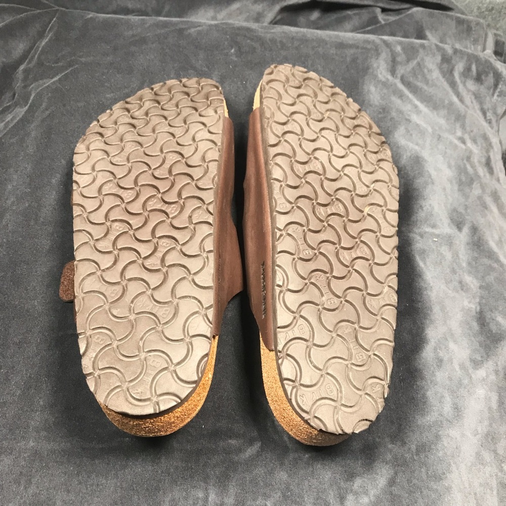Birkenstock Arizona Brown Double-Strap Sandals M 11 EU 44 Outlined Footprint - Picture 8 of 16